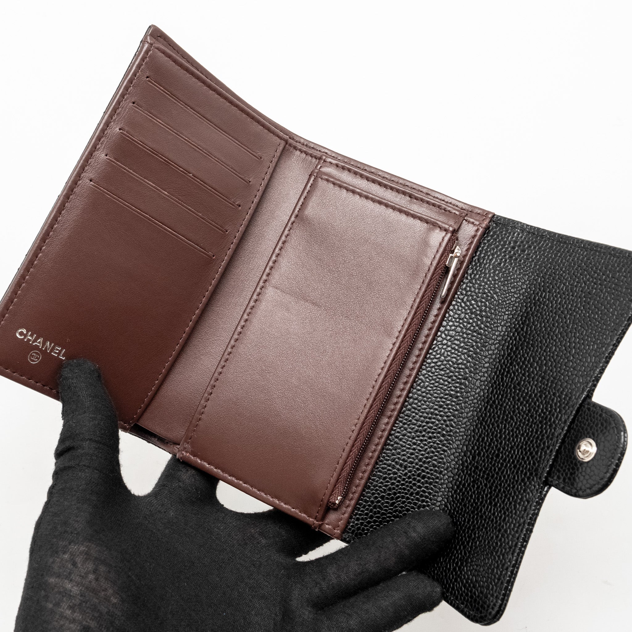 Chanel Classic Flap Wallet Caviar Black  (Microchip)