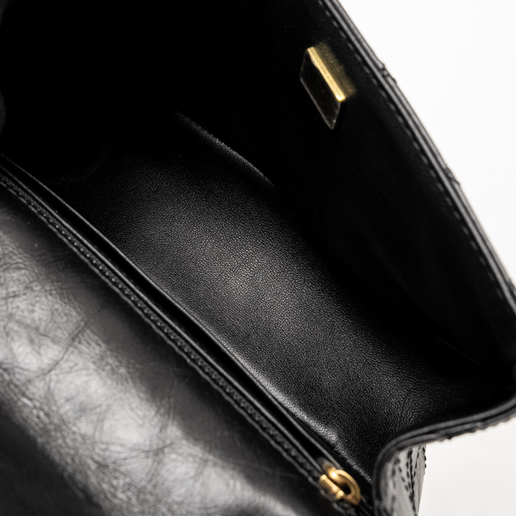 CHANEL Mini 2.55 Reissue Flap Bag Aged Calfskin Black Brushed  (Microchip)