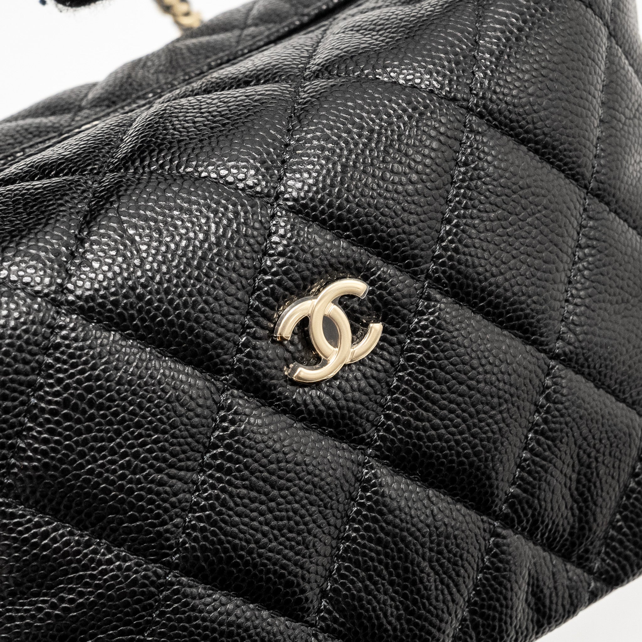 Chanel 25c Quilted Hobo Bag Caviar Black  (microchip)