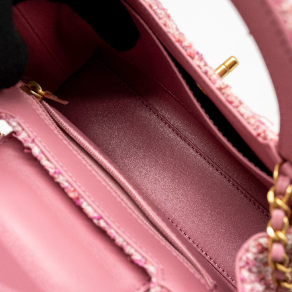 Chanel 24P Mini Kelly/Shopping Tote Tweed Pink/Multicolour  (microchip)