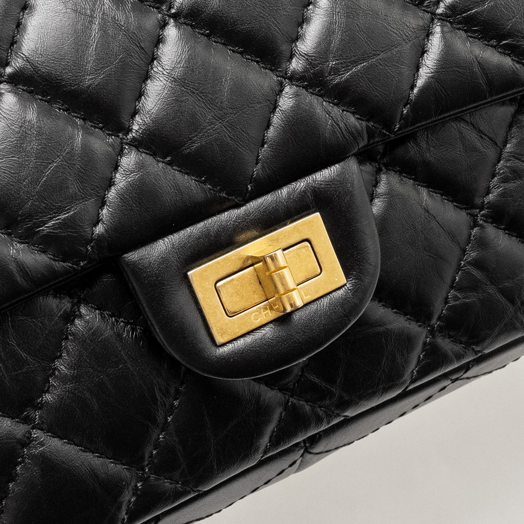 Chanel Large 2.55 Reissue Flap Bag Aged Calfskin Black