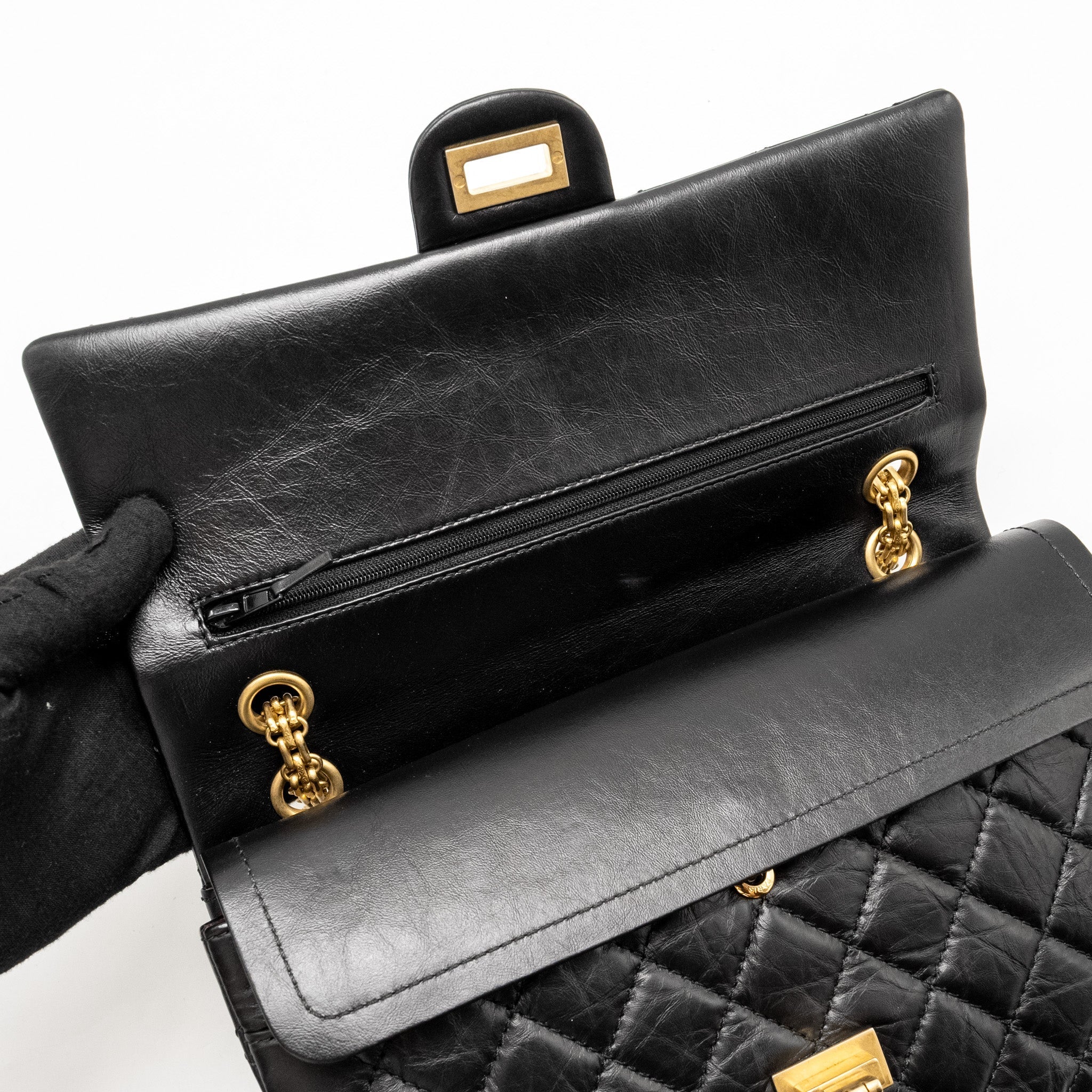 Chanel Large 2.55 Reissue Flap Bag Aged Calfskin Black