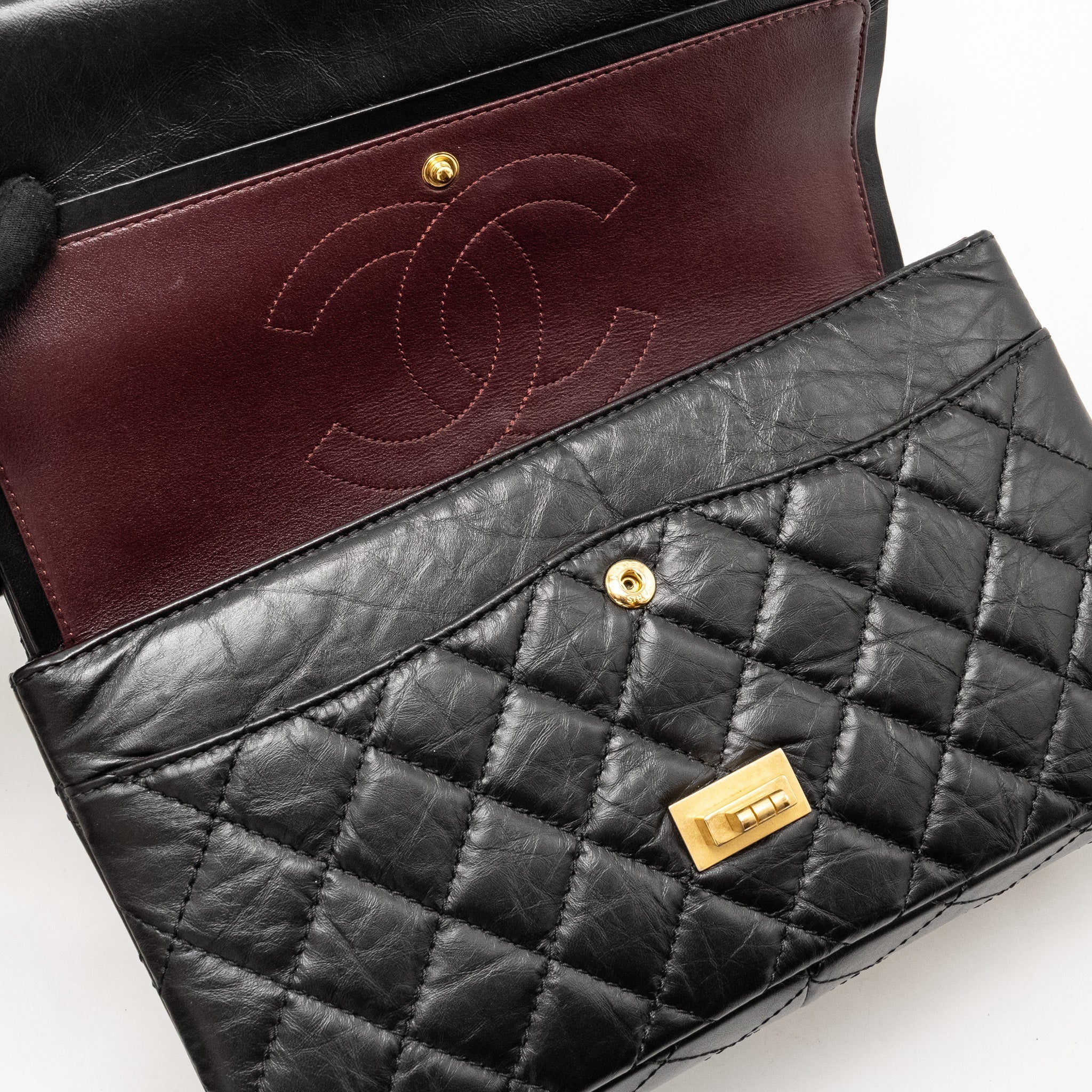 Chanel Large 2.55 Reissue Flap Bag Aged Calfskin Black
