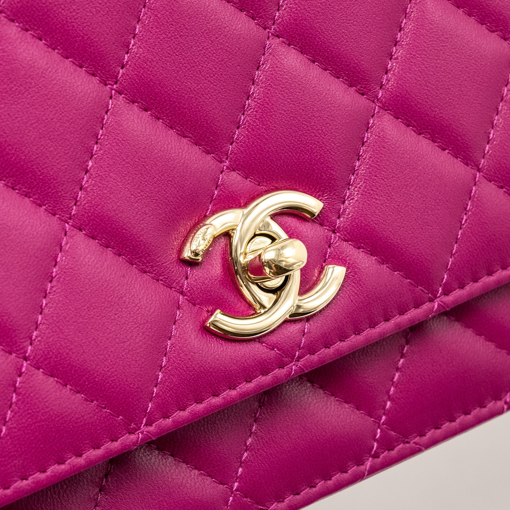 Chanel Trendy CC Wallet on Chain Lambskin Fuchsia