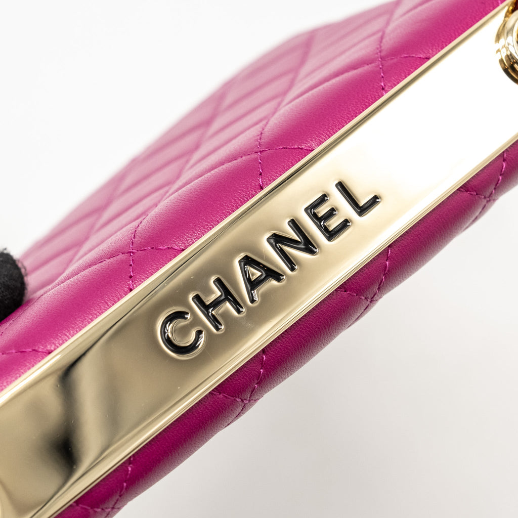 Chanel Trendy CC Wallet on Chain Lambskin Fuchsia