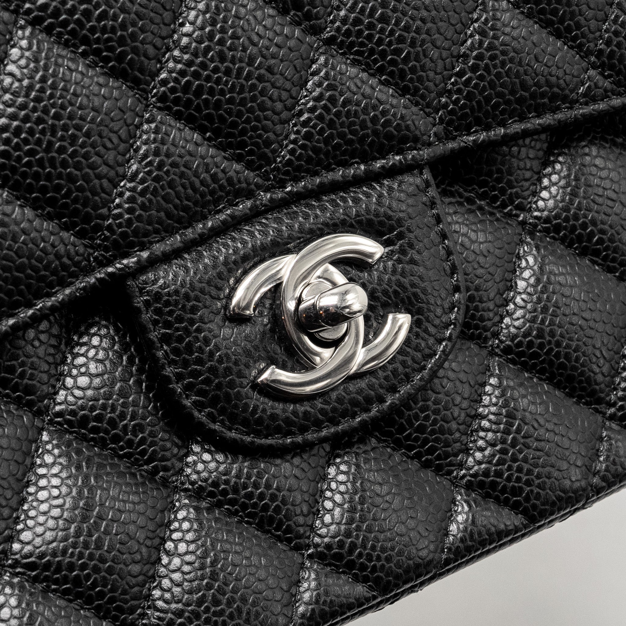 Chanel Small Classic Double Flap Bag Caviar Black  (Microchip)