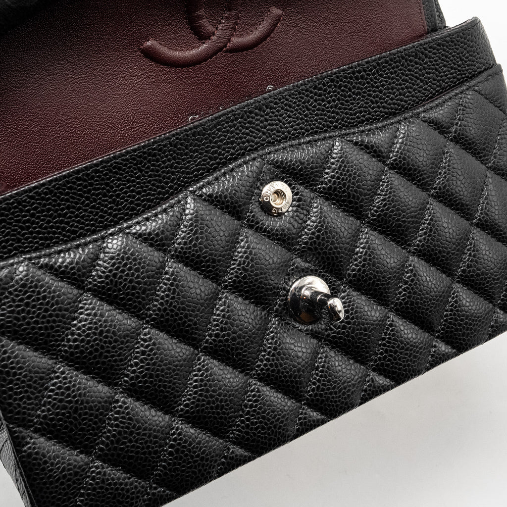 Chanel Small Classic Double Flap Bag Caviar Black  (Microchip)
