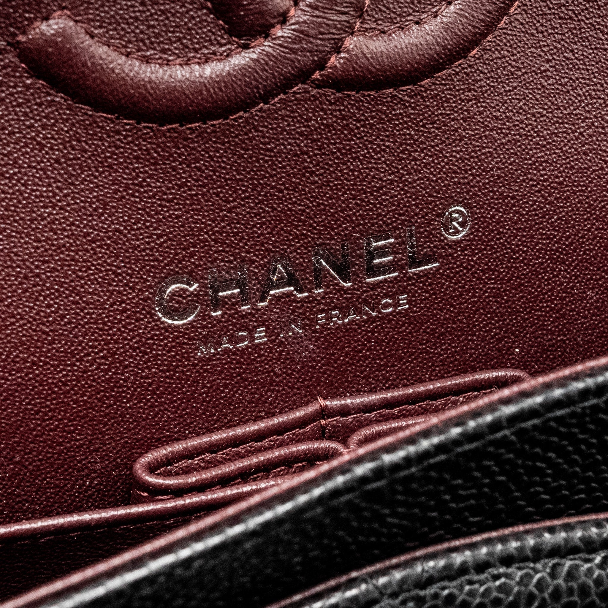 Chanel Small Classic Double Flap Bag Caviar Black  (Microchip)