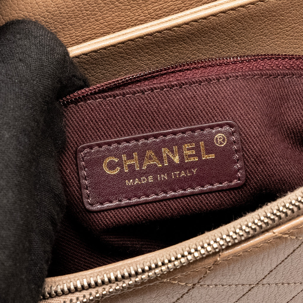 Chanel Coco Curve Flap Bag Calfskin Beige
