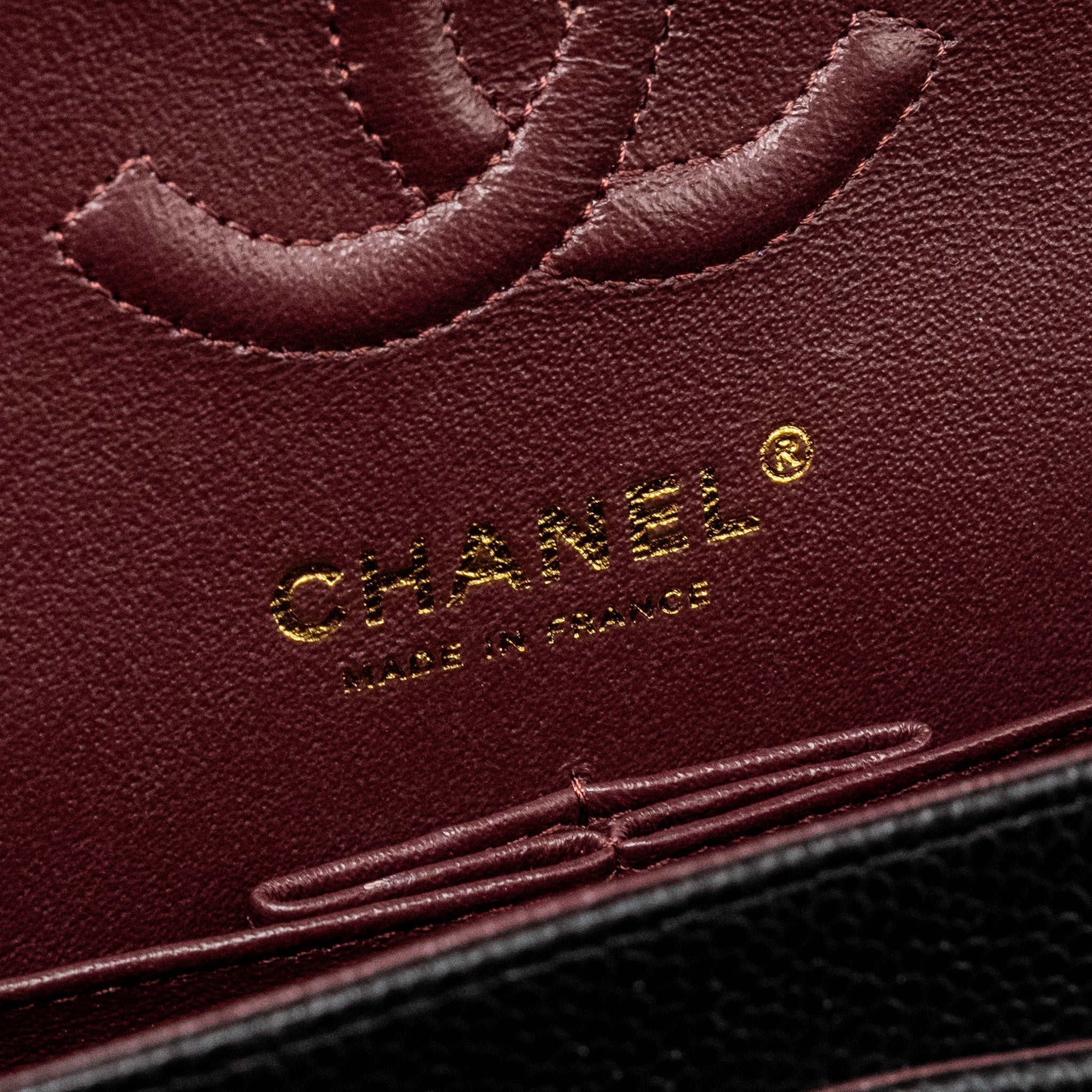 Chanel Small Classic Double Flap Bag Caviar Black  (microchip)