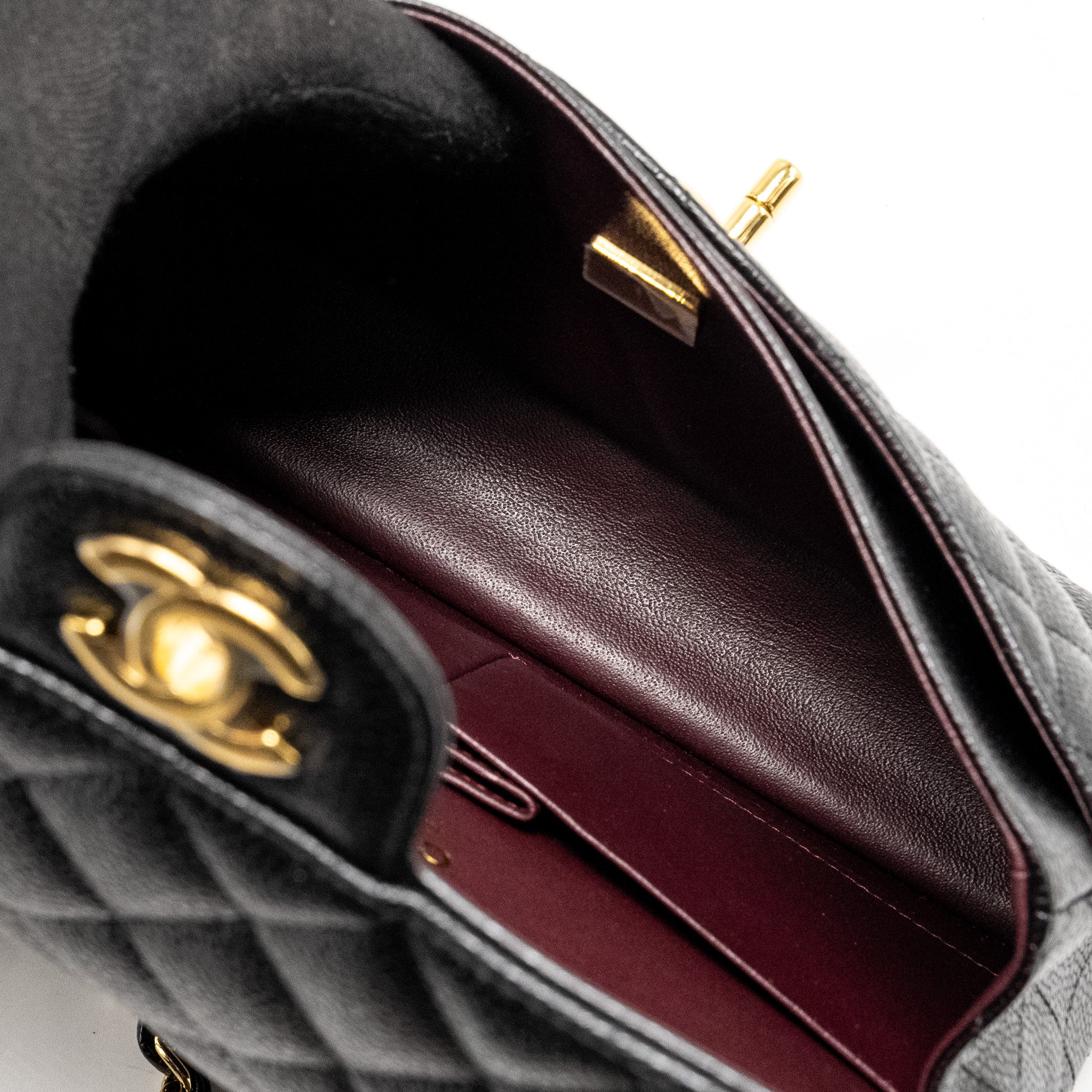 Chanel Small Classic Double Flap Bag Caviar Black  (microchip)