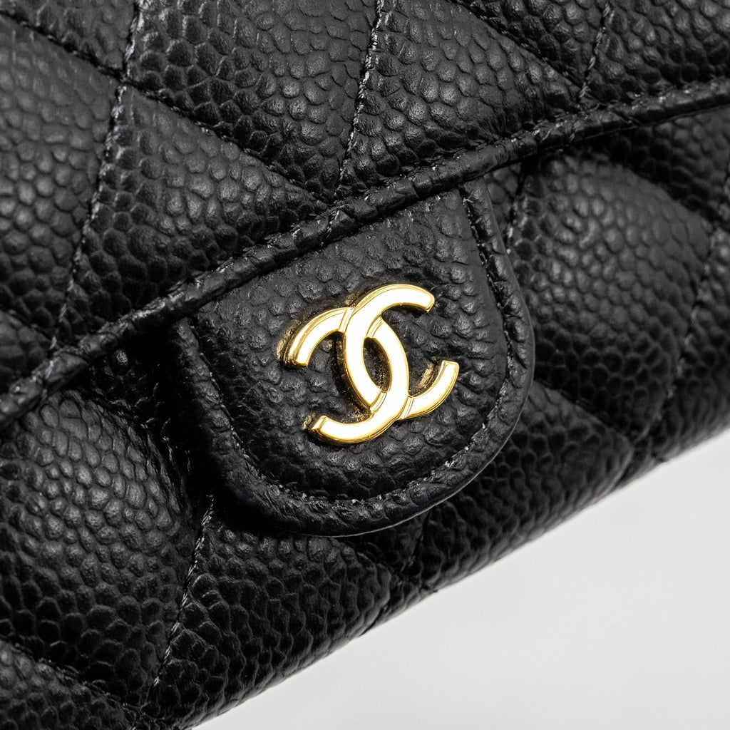 Chanel Classic Flap card holder caviar Black  (Microchip)