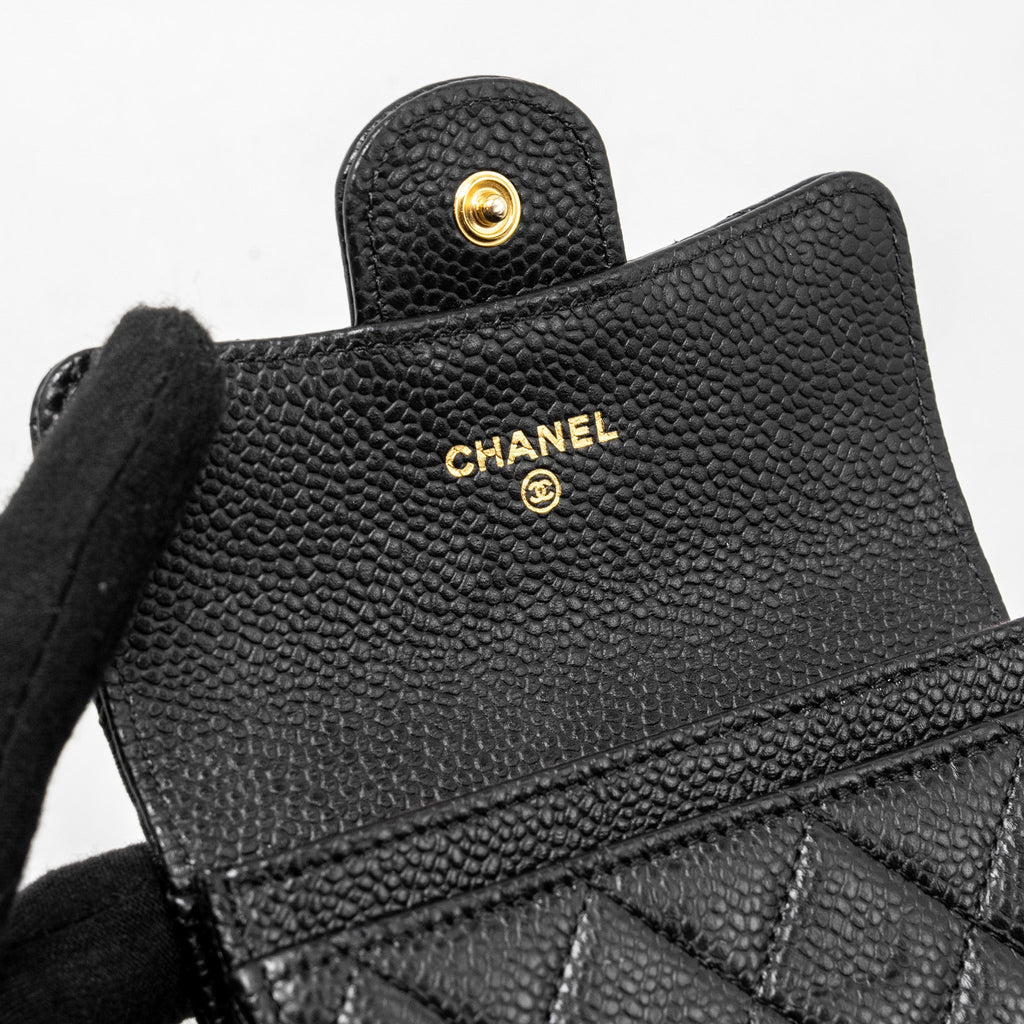 Chanel Classic Flap card holder caviar Black  (Microchip)