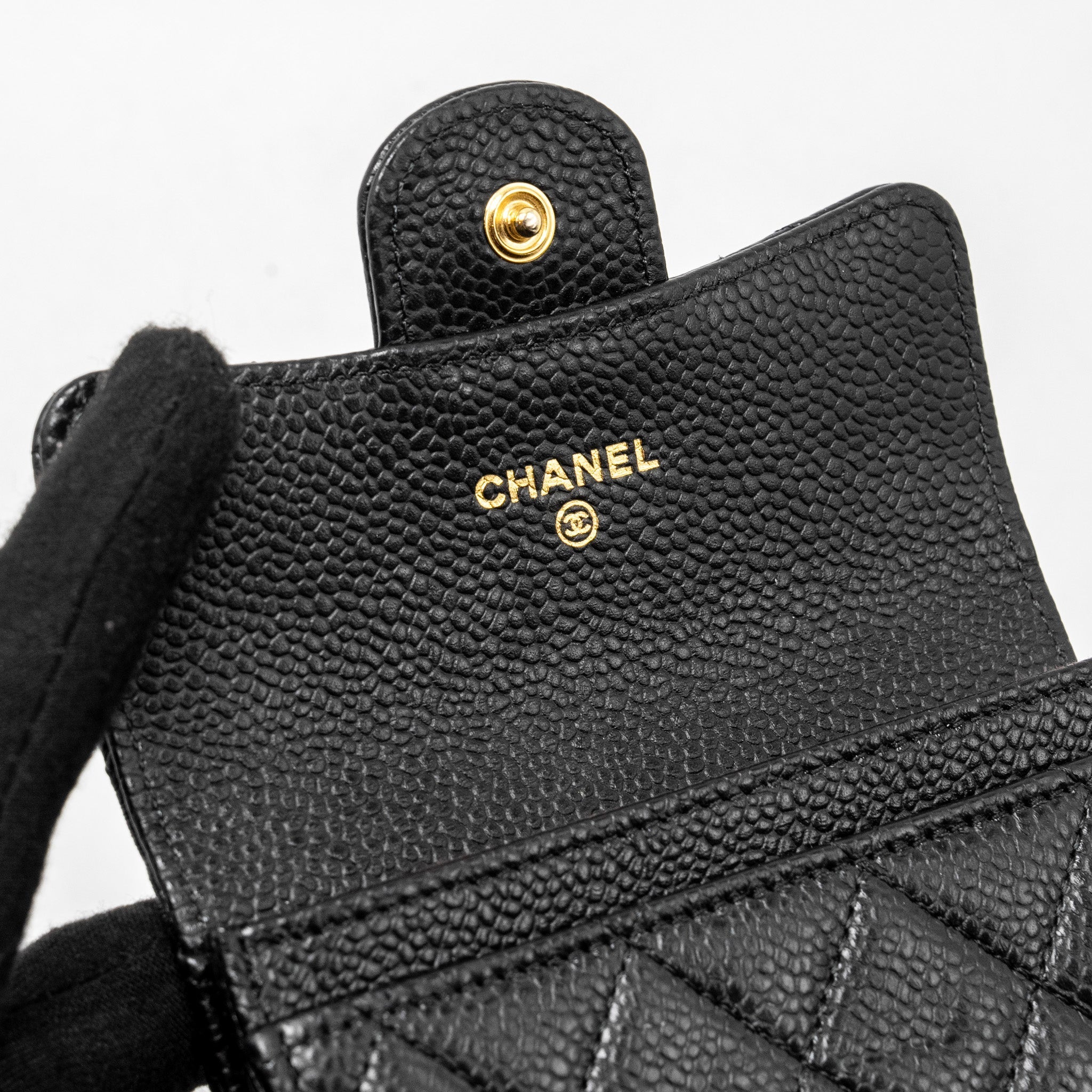 Chanel Classic Flap card holder caviar Black  (Microchip)