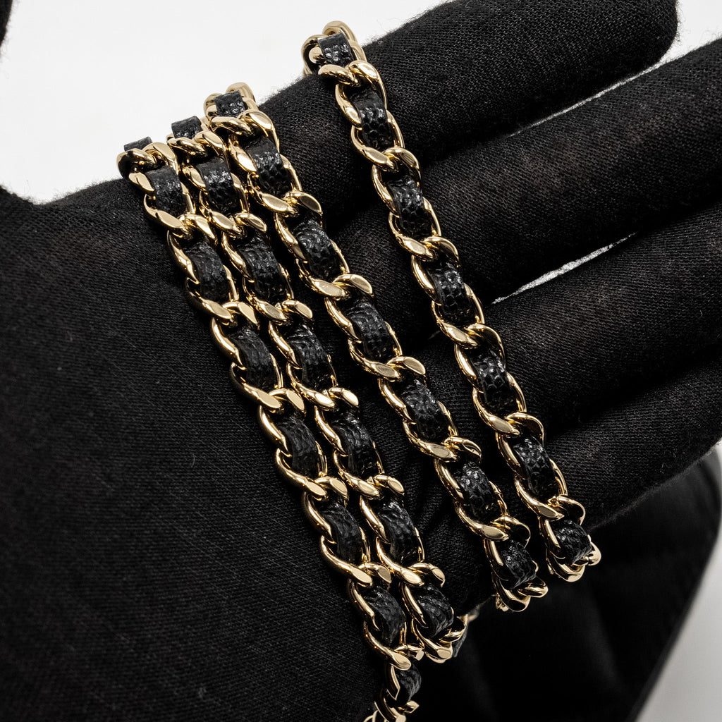 CHANEL Long Vanity With Chain Caviar Black L