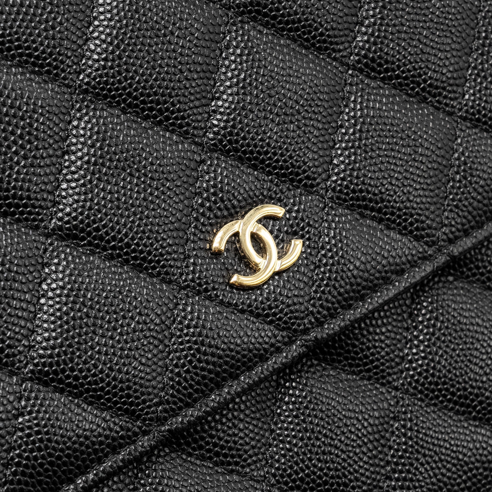Chanel Quilted Wallet on chain Caviar Black