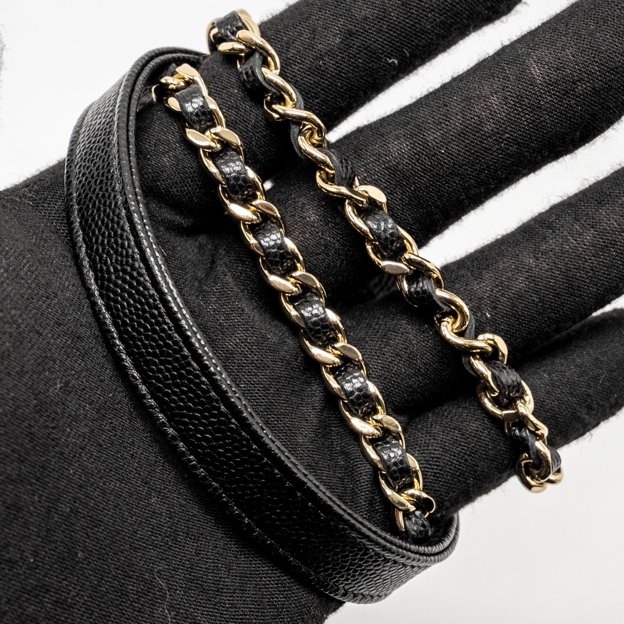 Chanel Quilted Wallet on chain Caviar Black