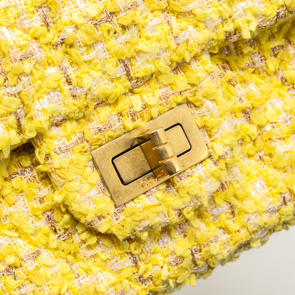 Chanel Mini 2.55 Reissue Flap Bag Tweed Yellow
