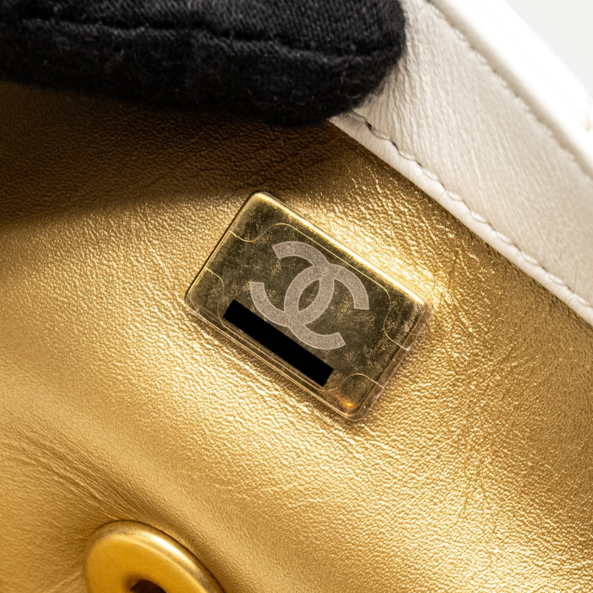 Chanel Pearl Crush Mini Rectangular Flap Bag Lambskin White  (Microchip)