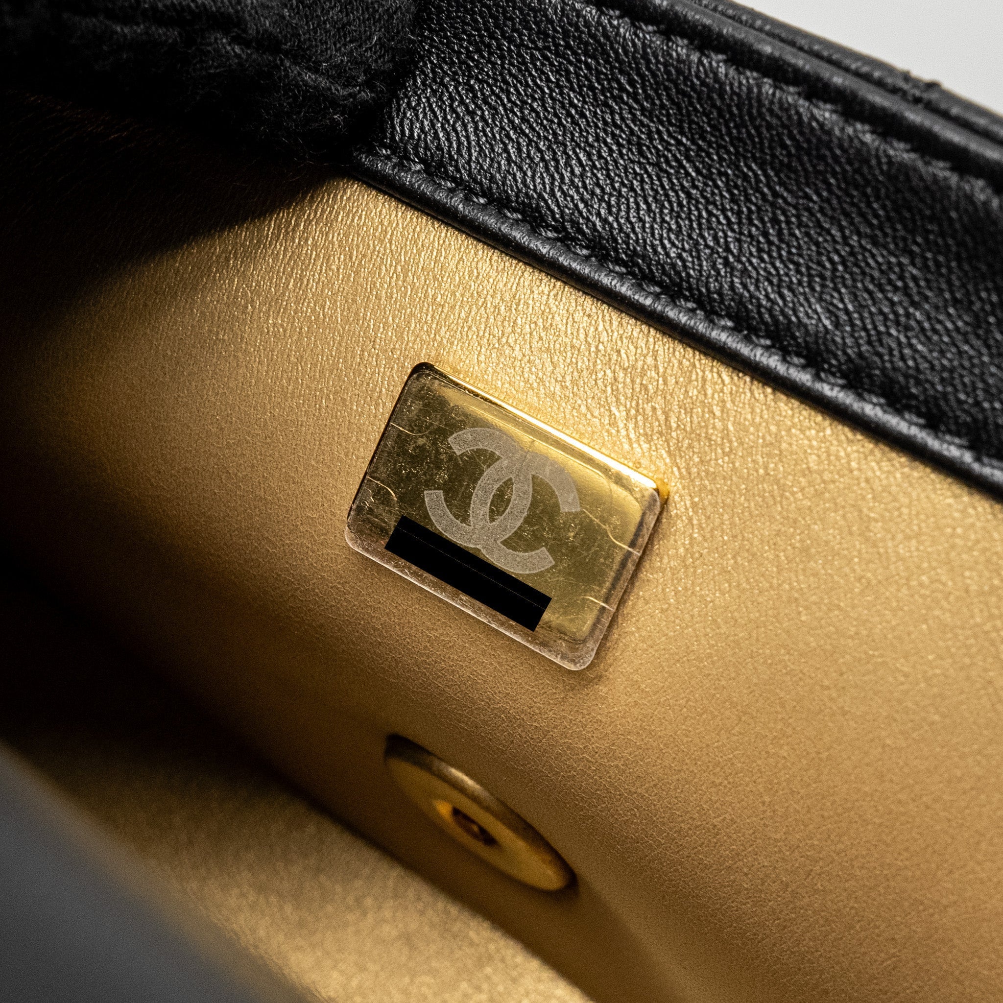 Chanel Pearl Crush Mini Rectangular Flap Bag Lambskin Black  (Microchip)