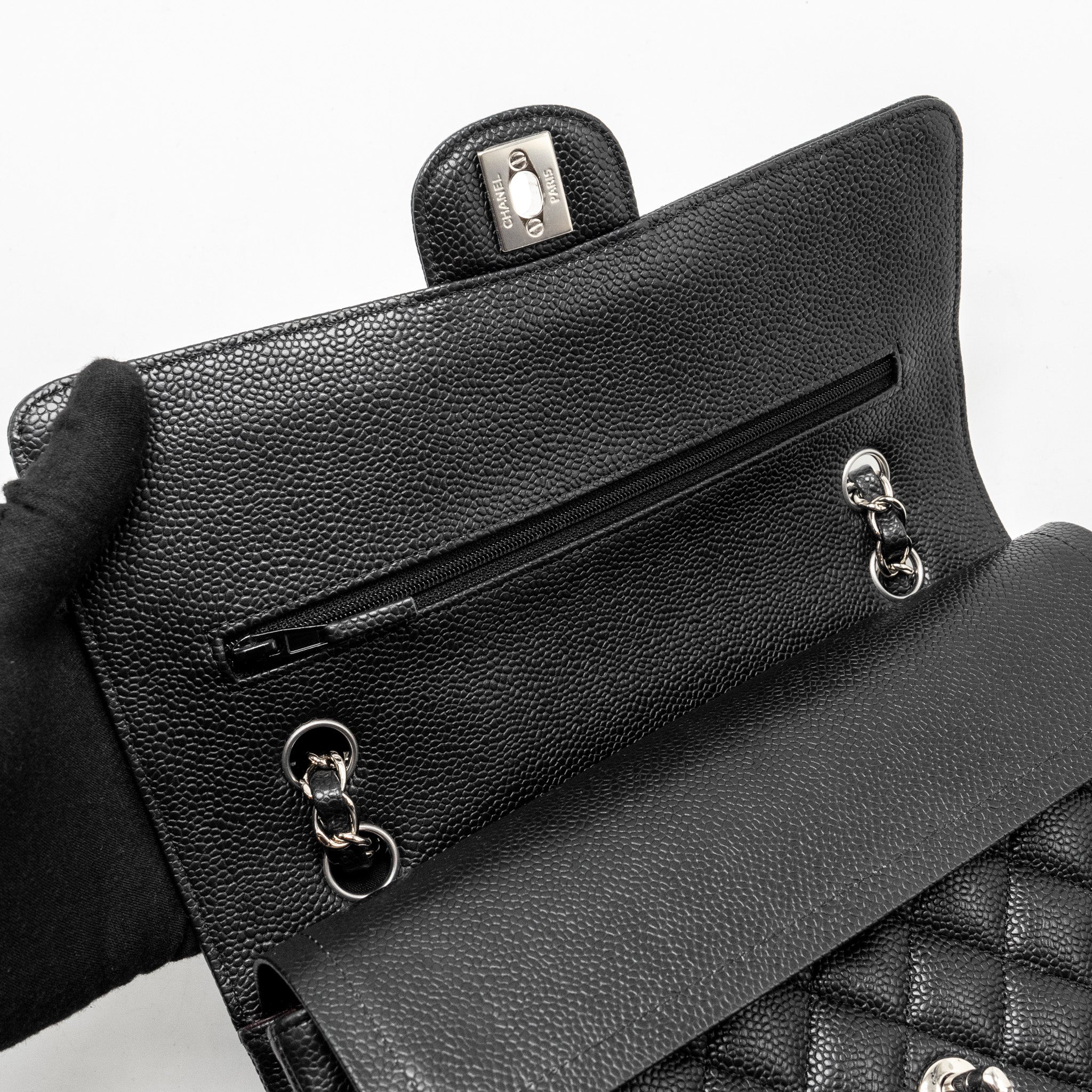 Chanel Medium Classic Double Flap Bag Caviar Black