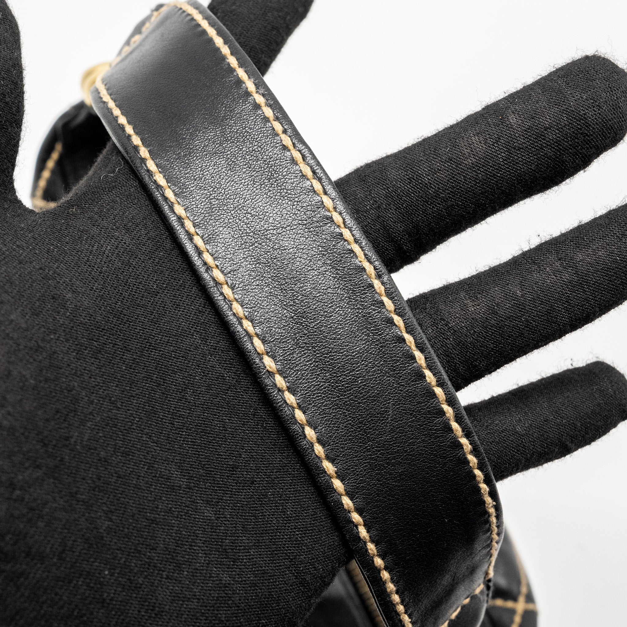 CHANEL Vintage Wild Stitch Shoulder Bag Calfskin Black