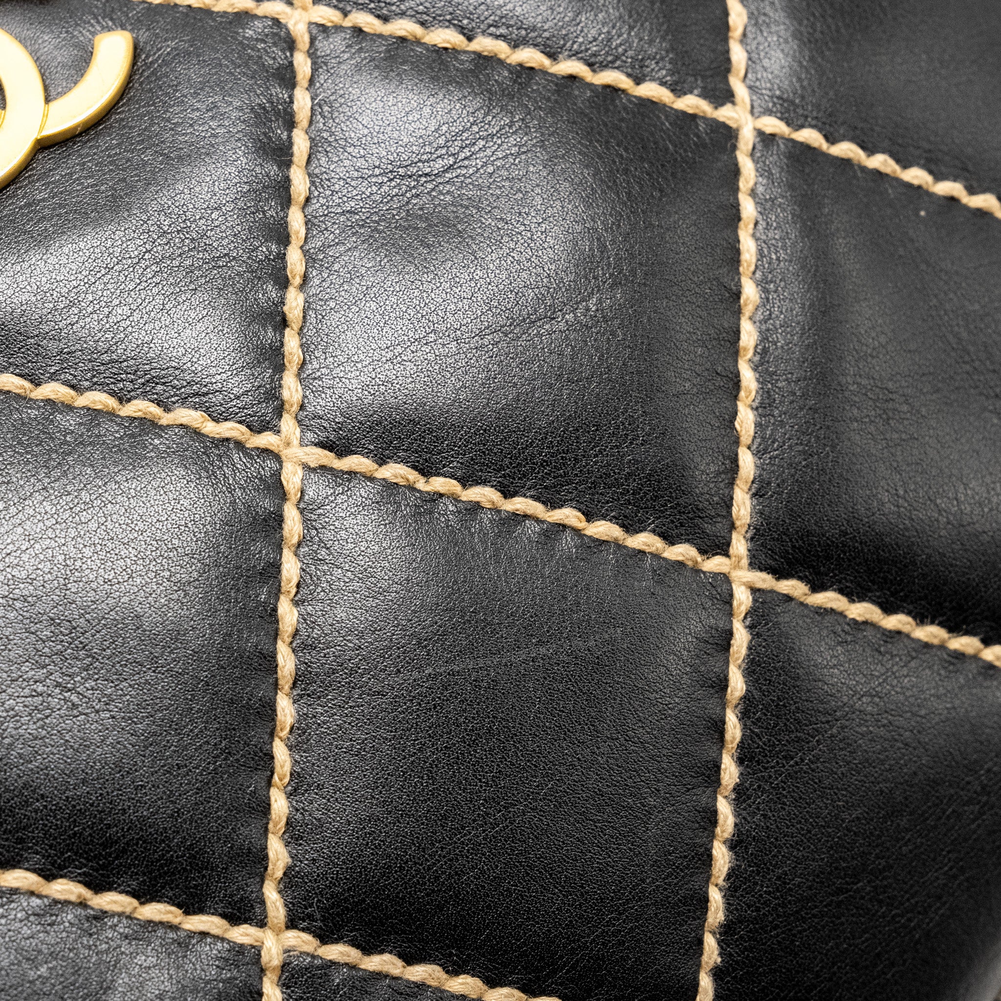 CHANEL Vintage Wild Stitch Shoulder Bag Calfskin Black