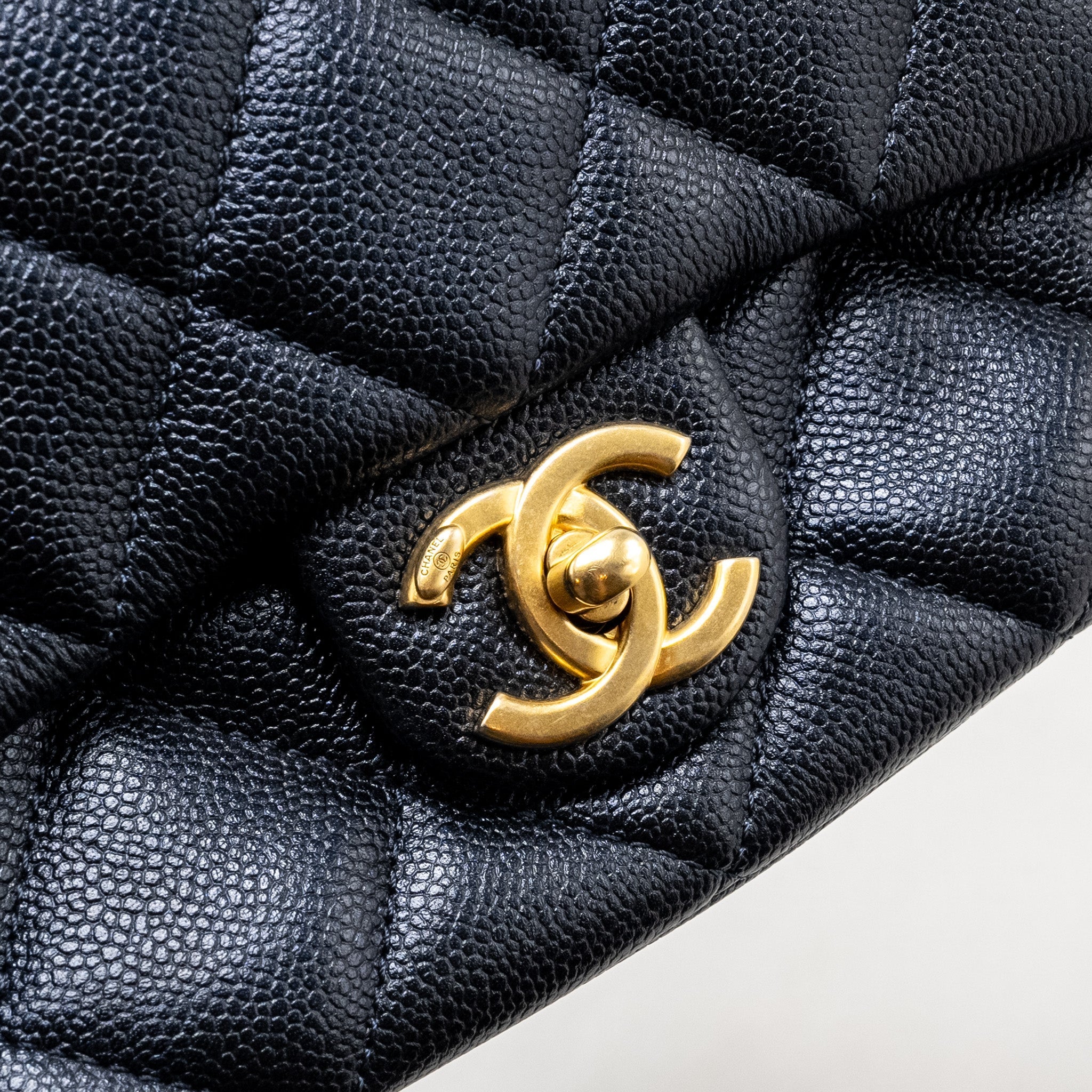 Chanel 21K My Perfect Mini Flap Bag Caviar Iridescent Black  (Microchip)