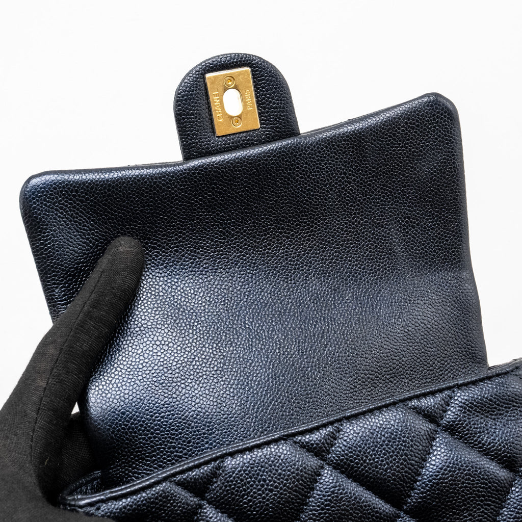 Chanel 21K My Perfect Mini Flap Bag Caviar Iridescent Black  (Microchip)