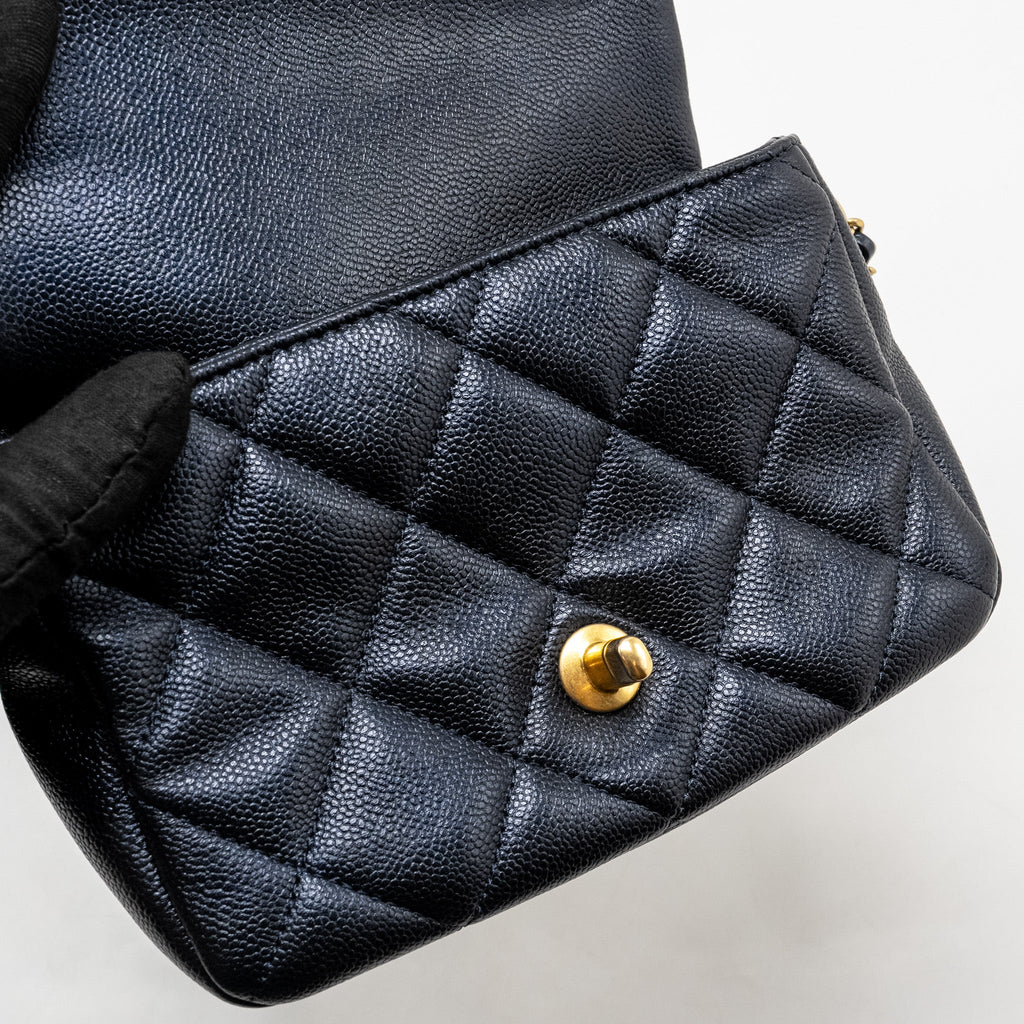 Chanel 21K My Perfect Mini Flap Bag Caviar Iridescent Black  (Microchip)