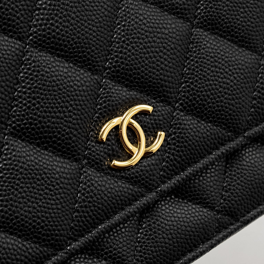 Chanel Coco Casino Wallet on Chain Caviar Black  (Microchip)