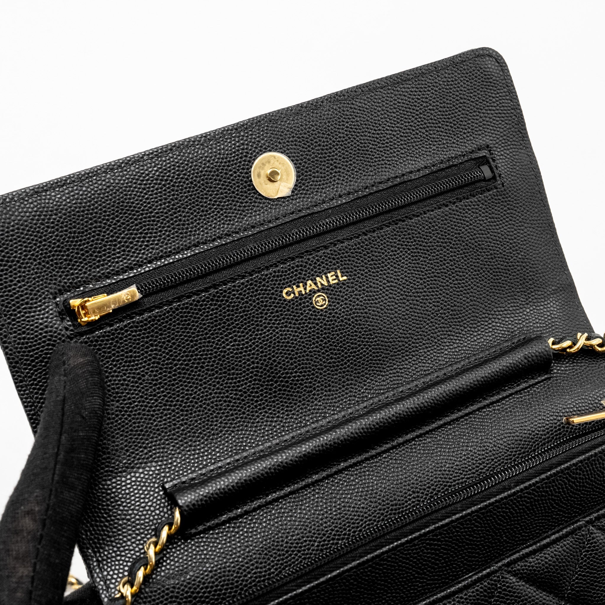 Chanel Coco Casino Wallet on Chain Caviar Black  (Microchip)