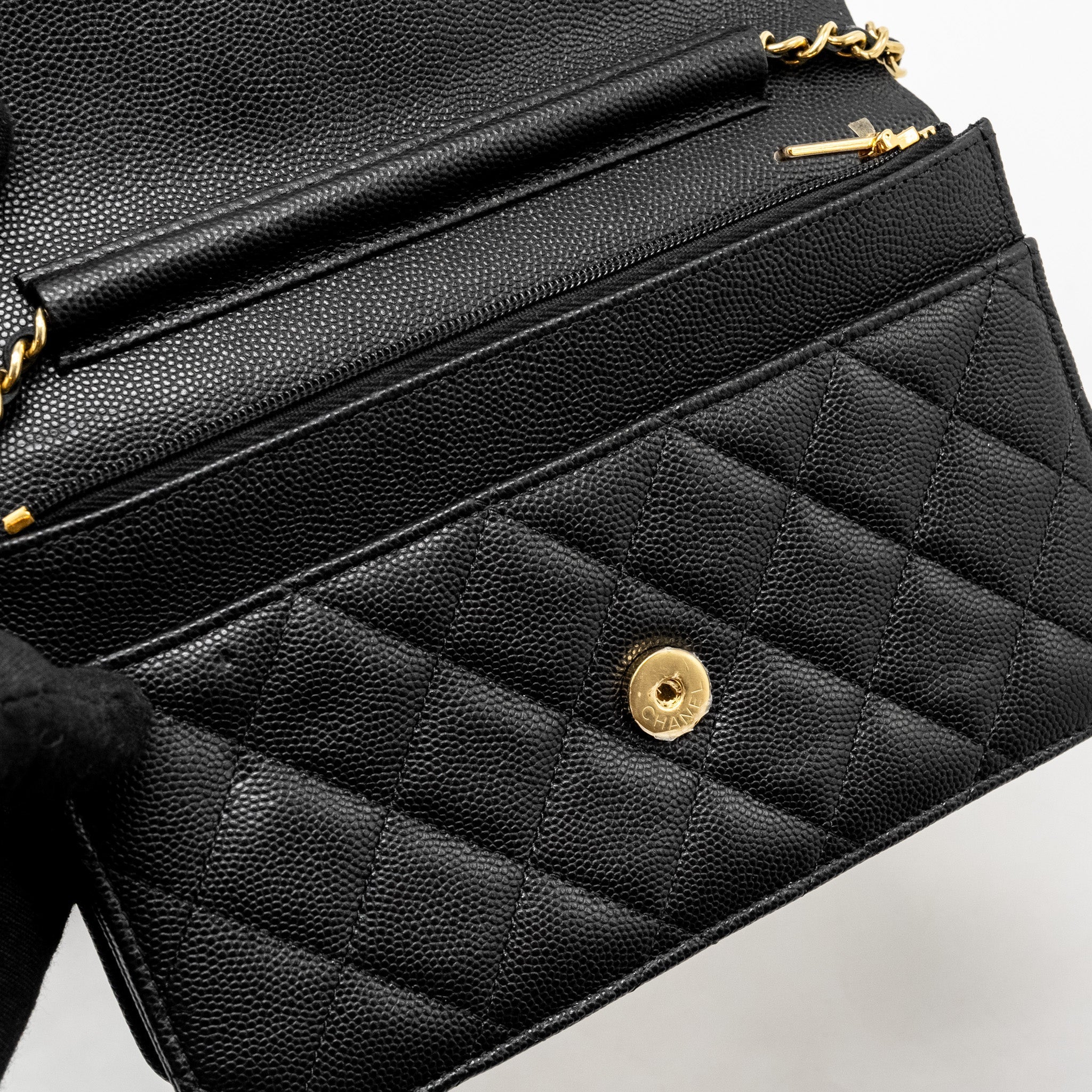 Chanel Coco Casino Wallet on Chain Caviar Black  (Microchip)