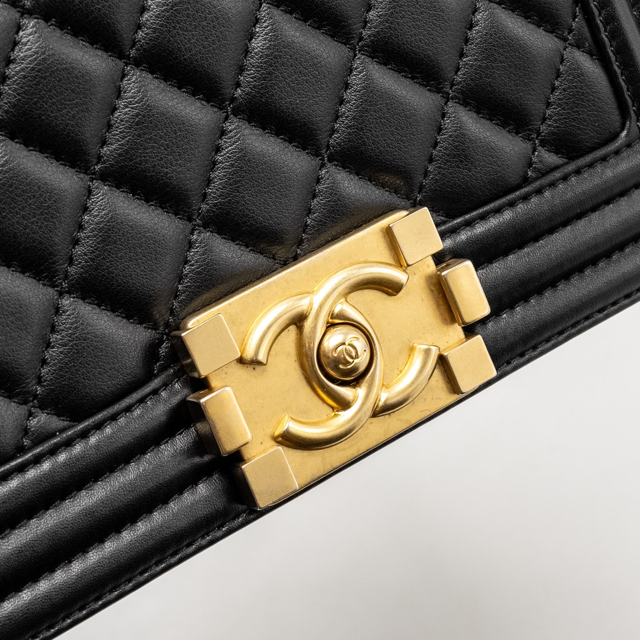Chanel Small Boy Bag Calfskin Black  (Microchip)