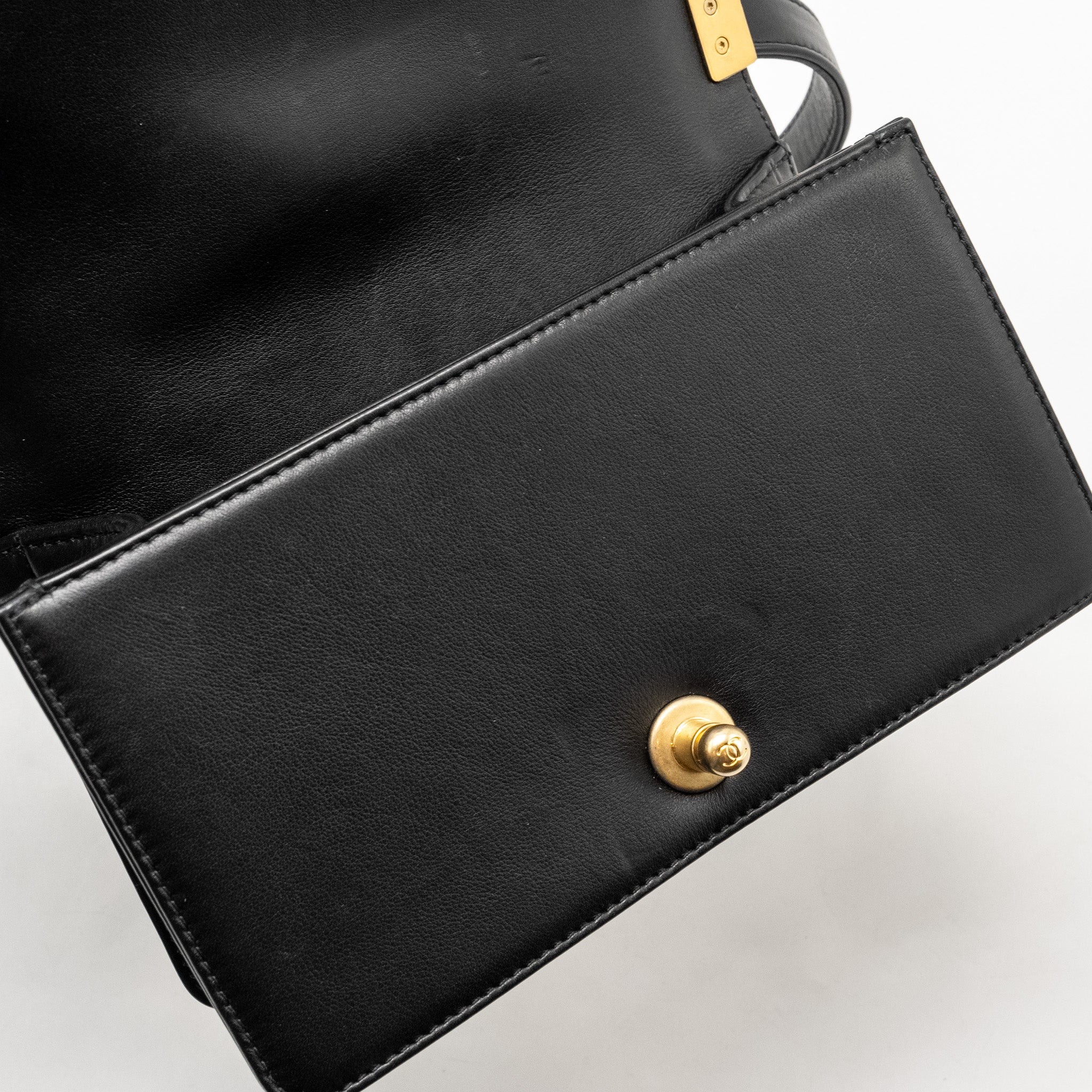 Chanel Small Boy Bag Calfskin Black  (Microchip)