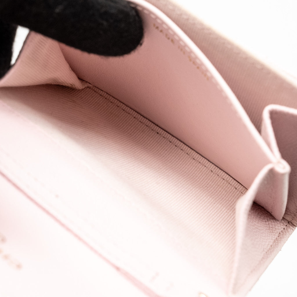 Chanel Mini Card Holder with Chain Caviar Pink