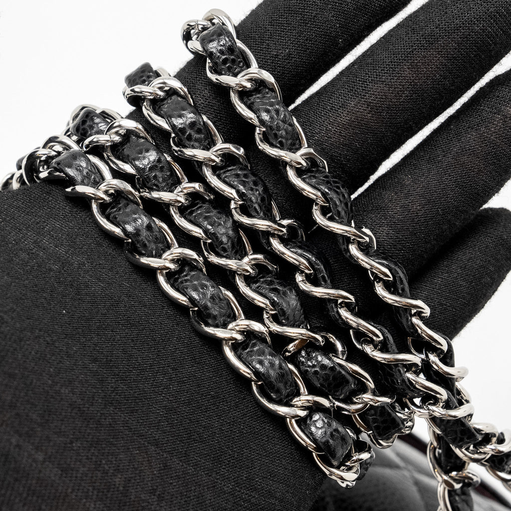 Chanel Medium Classic Double Flap Bag Caviar Black  (Microchip)