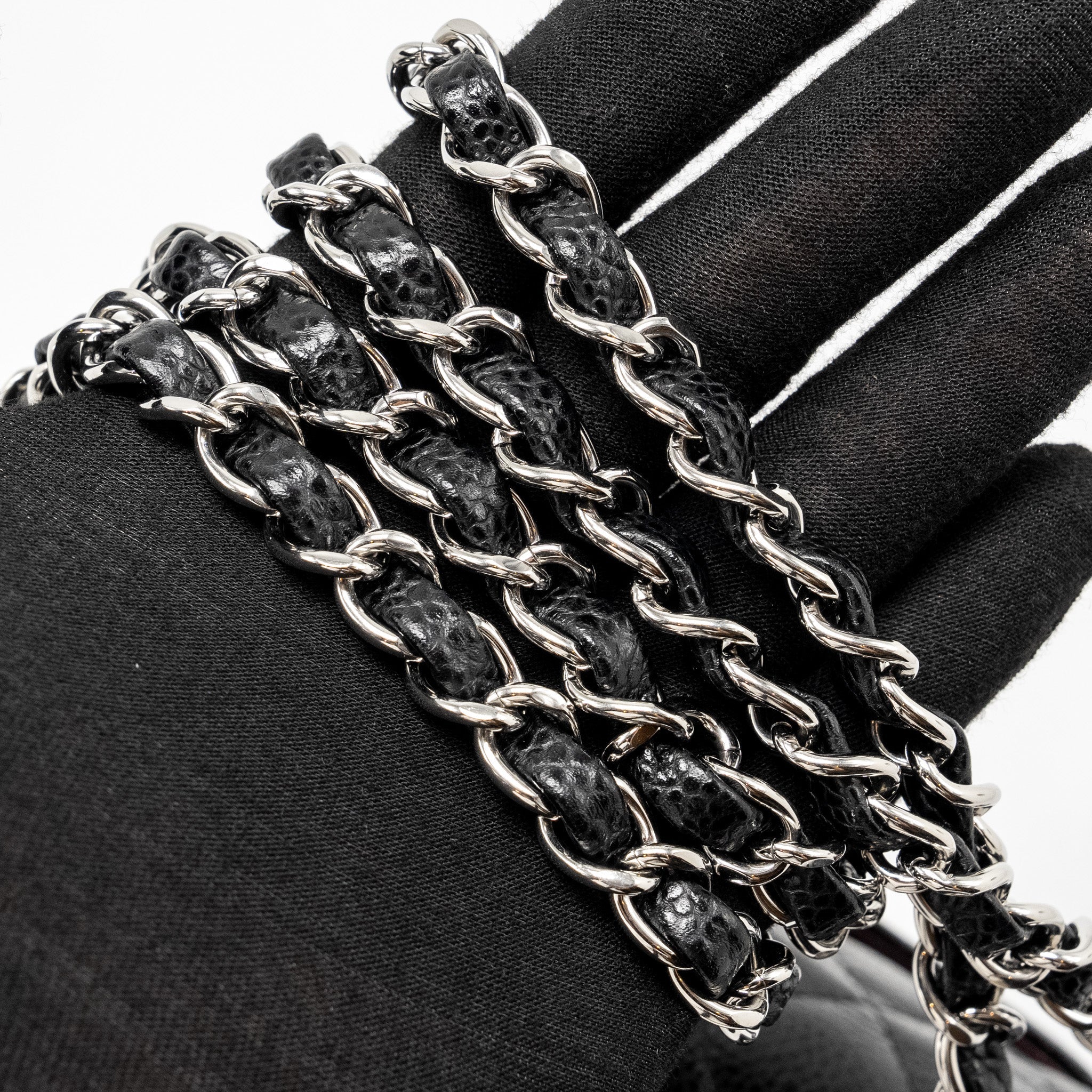 Chanel Medium Classic Double Flap Bag Caviar Black  (Microchip)