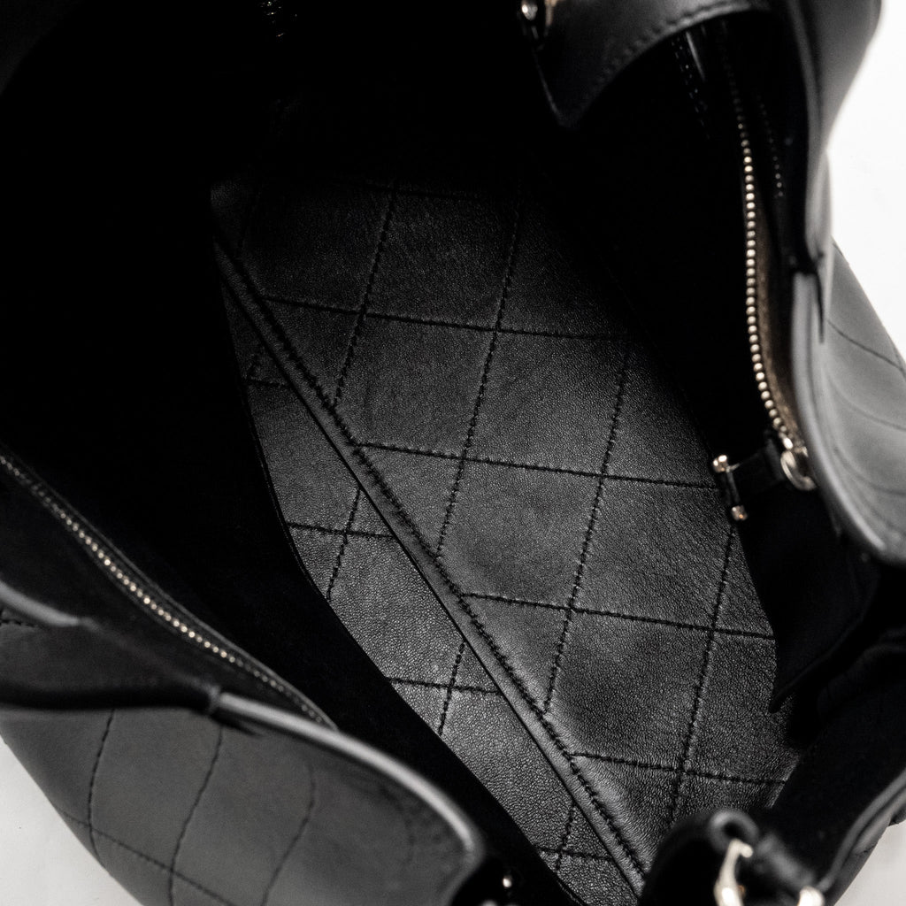 Chanel Hampton Tote Bag Lambskin Black