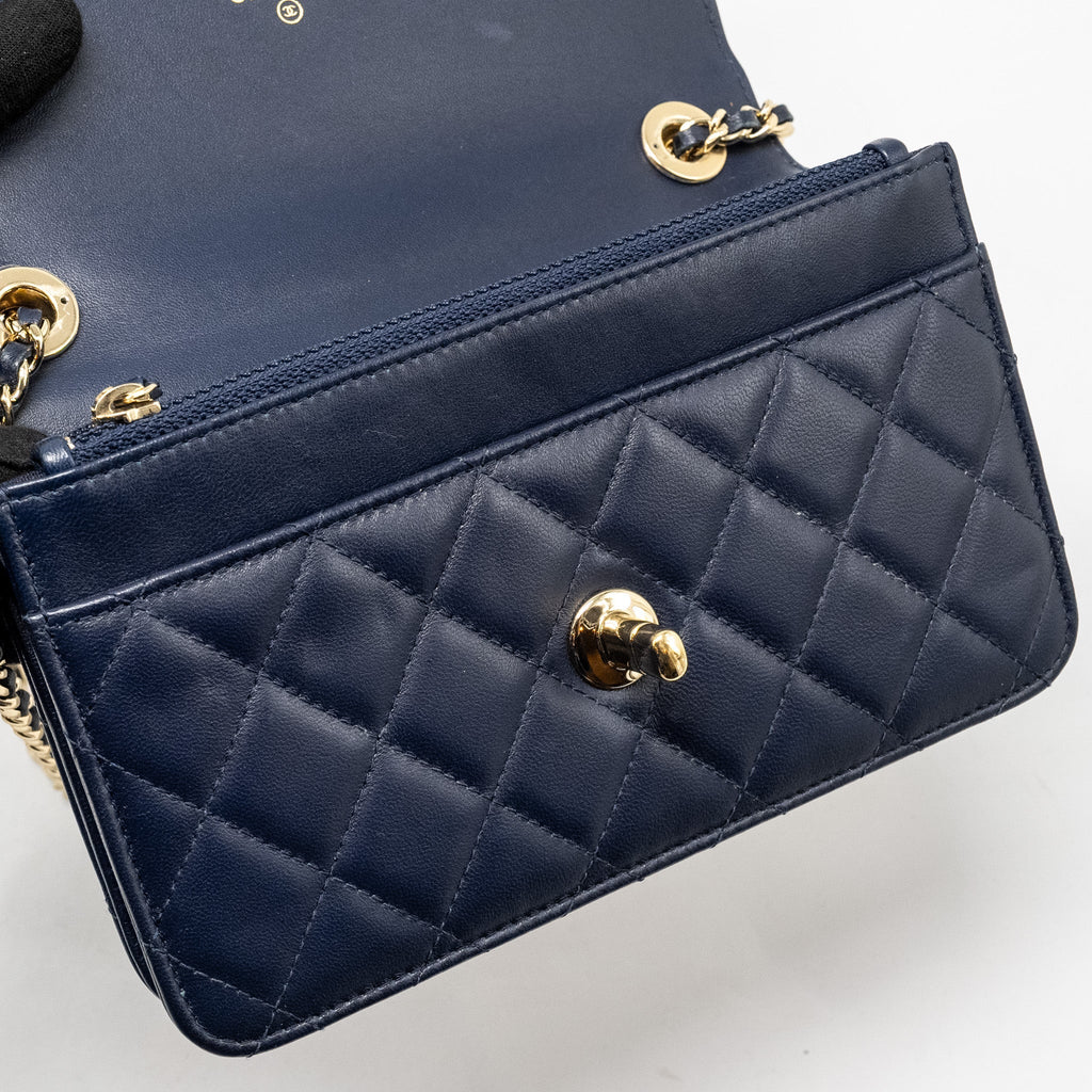 Chanel Trendy CC Wallet On Chain Lambskin Navy L