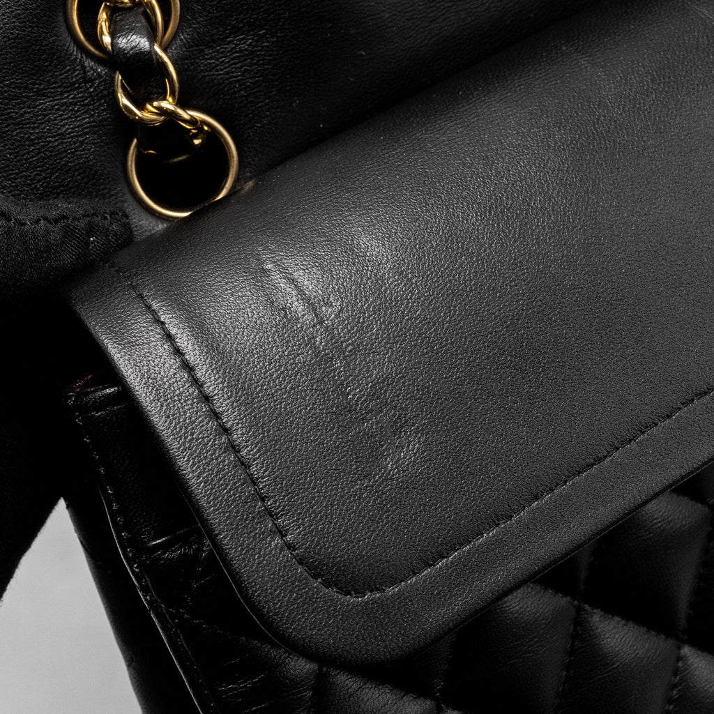 Chanel Medium Classic Double  Flap Bag Lambskin Black