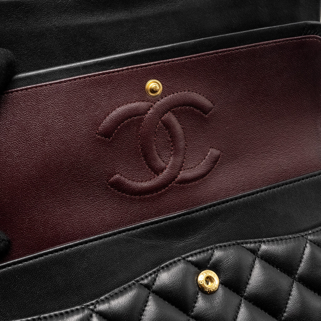 Chanel Medium Classic Double  Flap Bag Lambskin Black