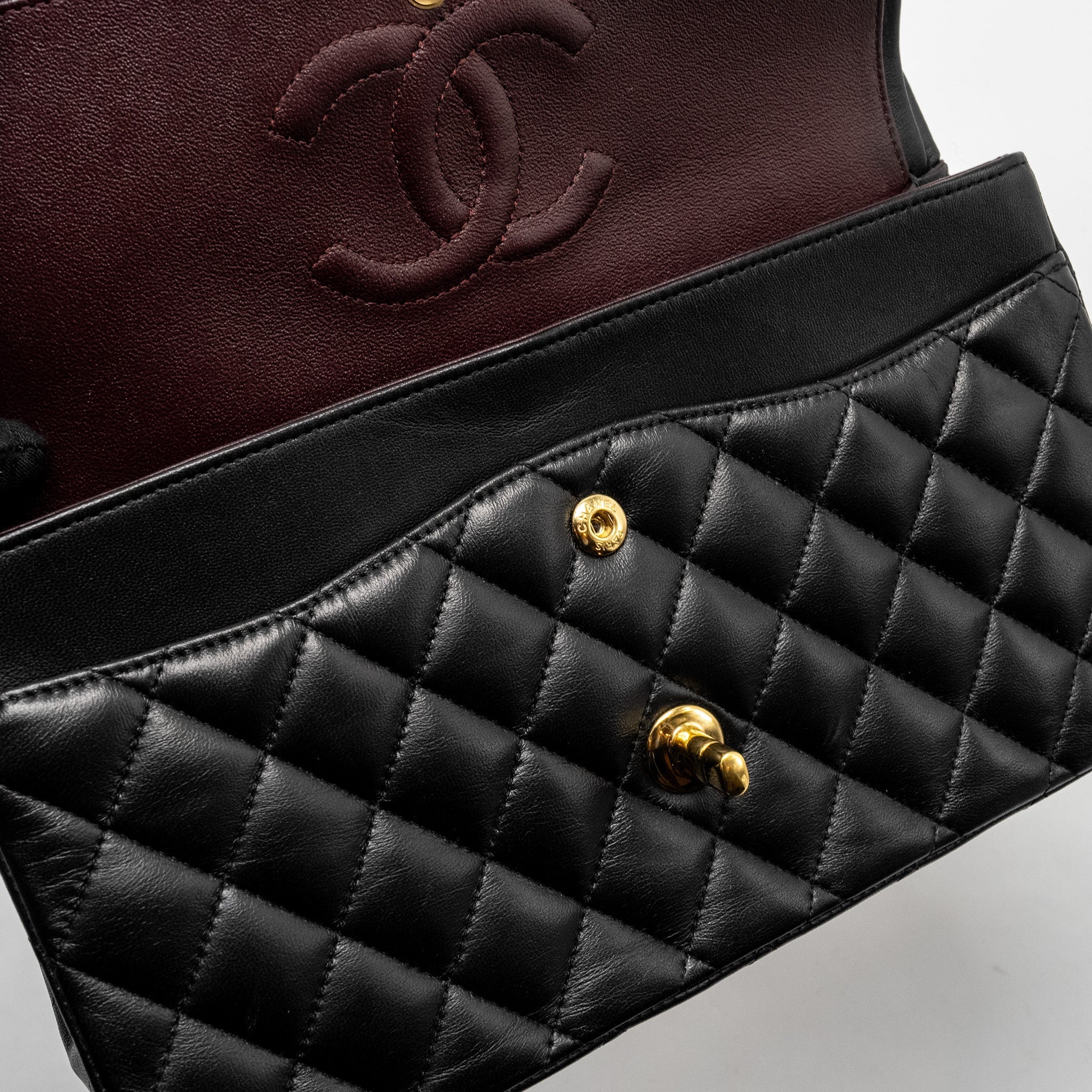 Chanel Medium Classic Double  Flap Bag Lambskin Black