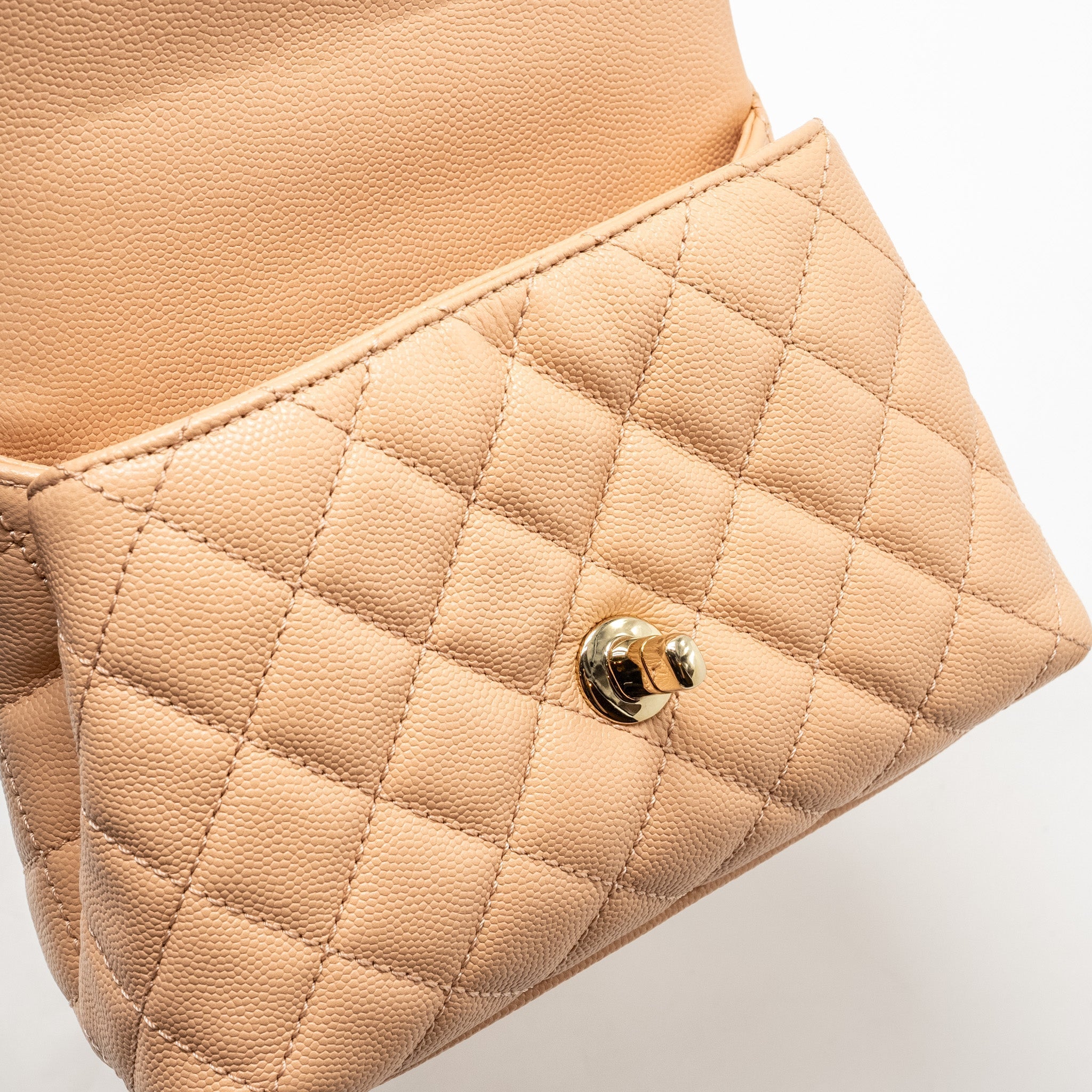 Chanel Mini Coco Handle Caviar BEIGE L