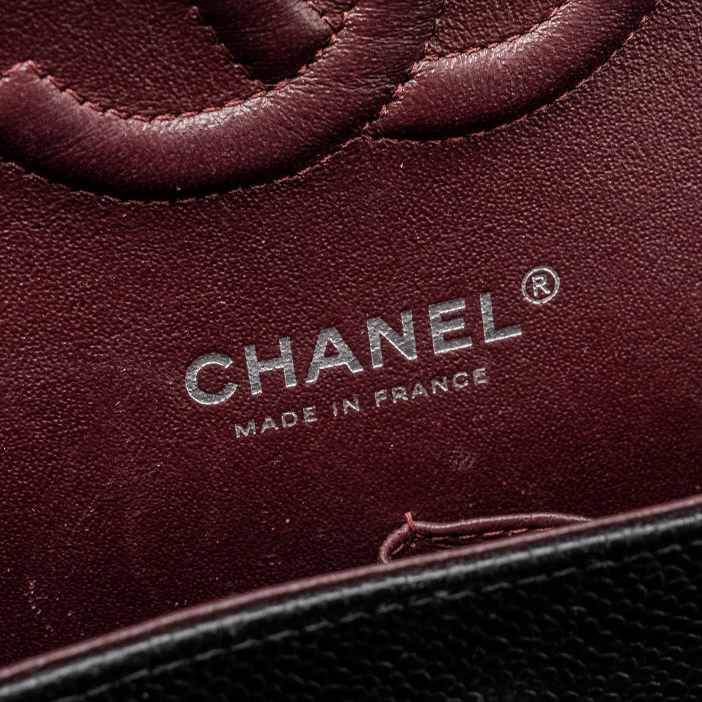 Chanel Medium Classic Double Flap Bag Caviar Black  (microchip)