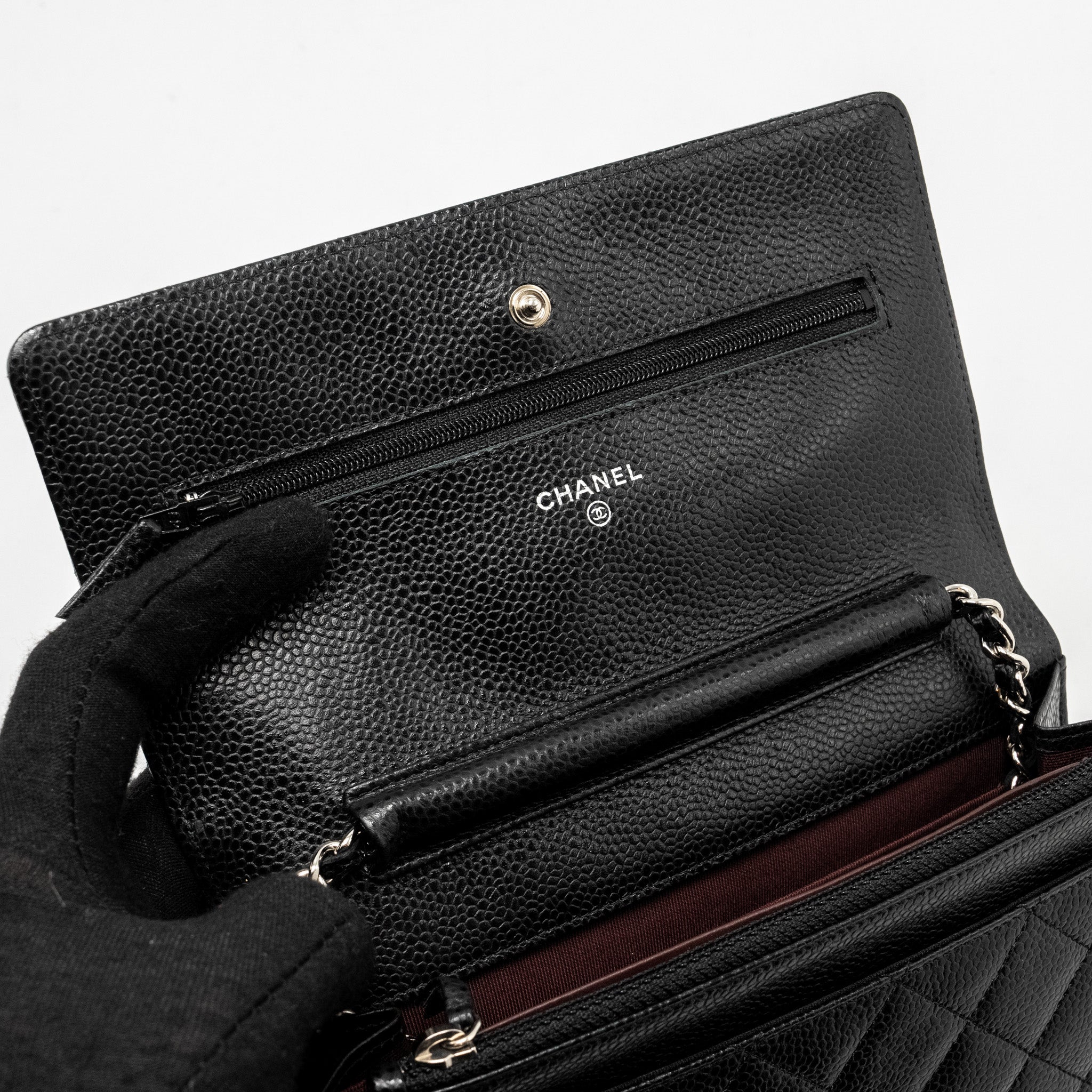 CHANEL Classic Wallet on Chain Caviar Black