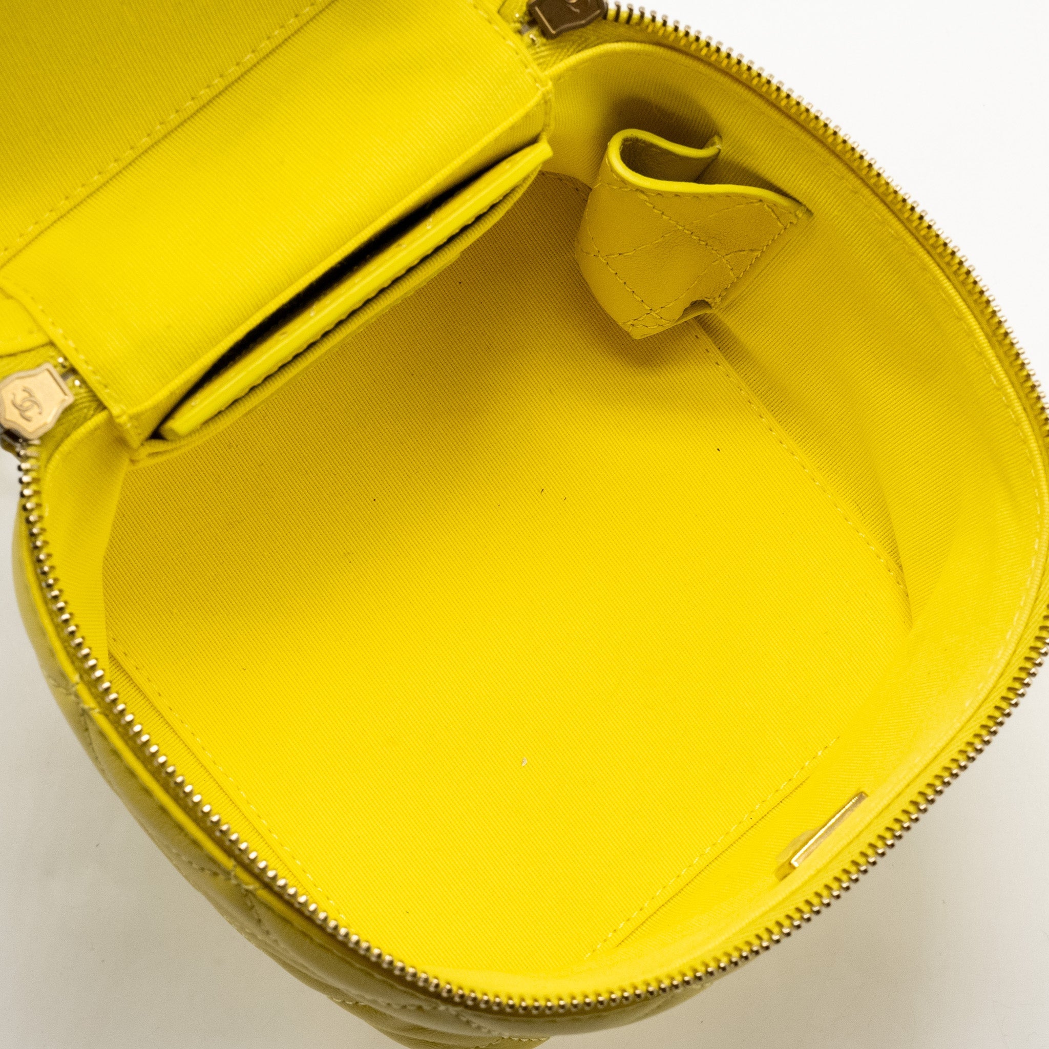 Chanel CC Vanity Case Bag Calfskin Yellow  (Microchip)