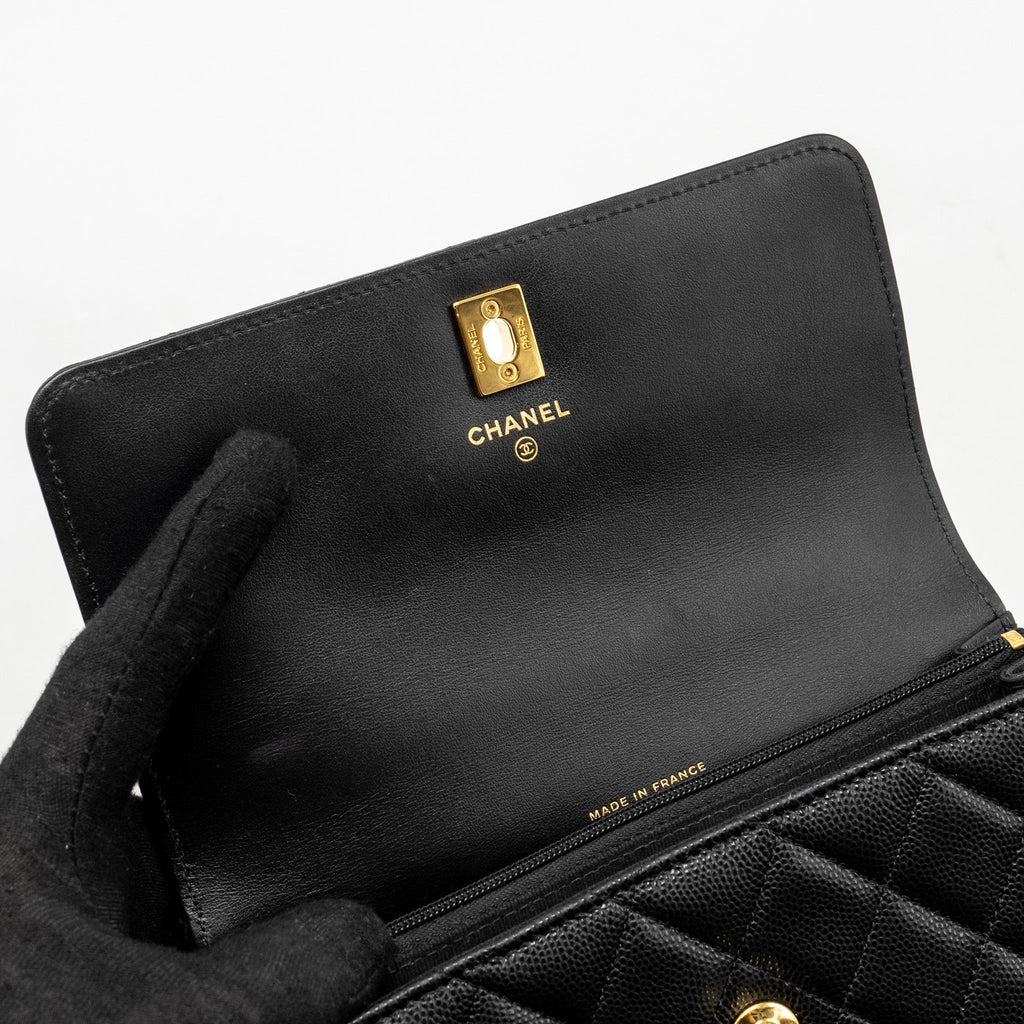 Chanel 23s Wallet On Chain with Bag Charm Caviar Black (Microchip)