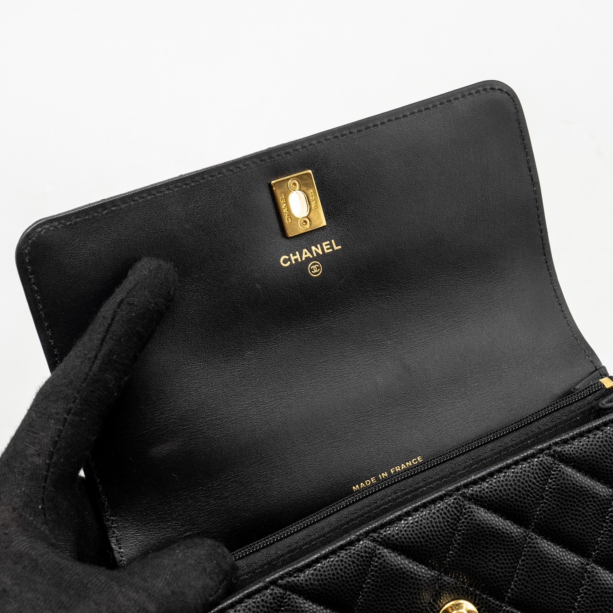 Chanel 23s Wallet On Chain with Bag Charm Caviar Black (Microchip)