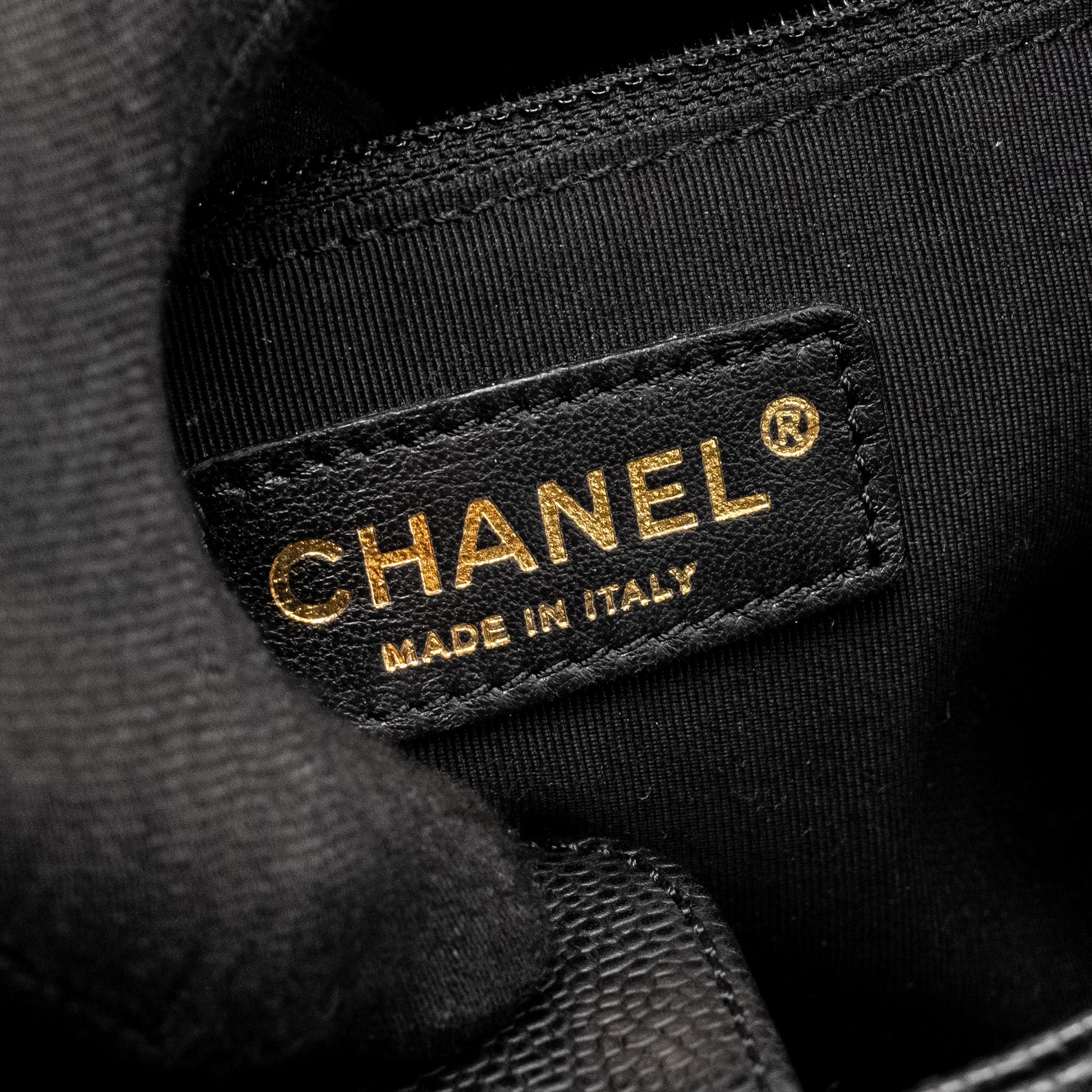 Chanel Petit Shopping Tote Bag Caviar BLACK